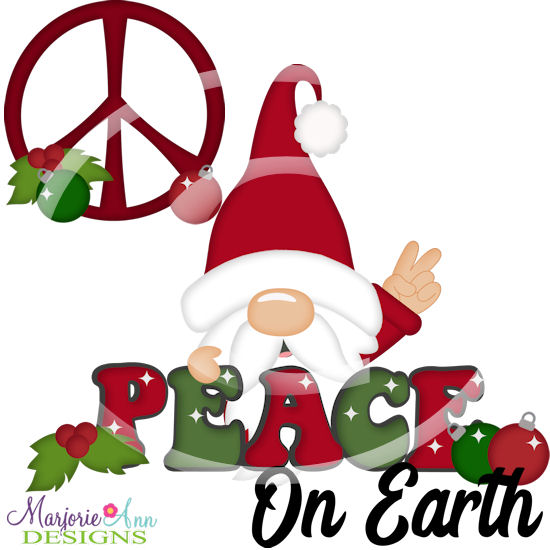 Peace On Earth Gnome SVG Cutting Files Includes Clipart - Click Image to Close